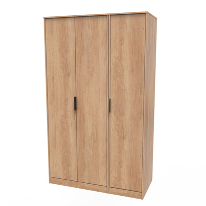 Hong Kong B Tall Wardrobe Oak 3 Doors 1 Shelf 198cm