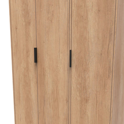 Hong Kong B Tall Wardrobe Oak 3 Doors 1 Shelf 198cm
