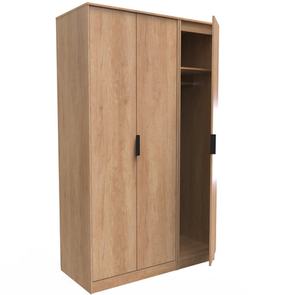 Hong Kong B Tall Wardrobe Oak 3 Doors 1 Shelf 198cm