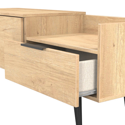 Hong Kong B TV Unit Dark Oak 1 Shelf 2 Drawers 128cm
