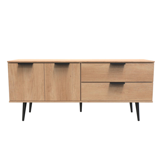 Hong Kong B Large Sideboard Oak 2 Doors 2 Drawers 147cm