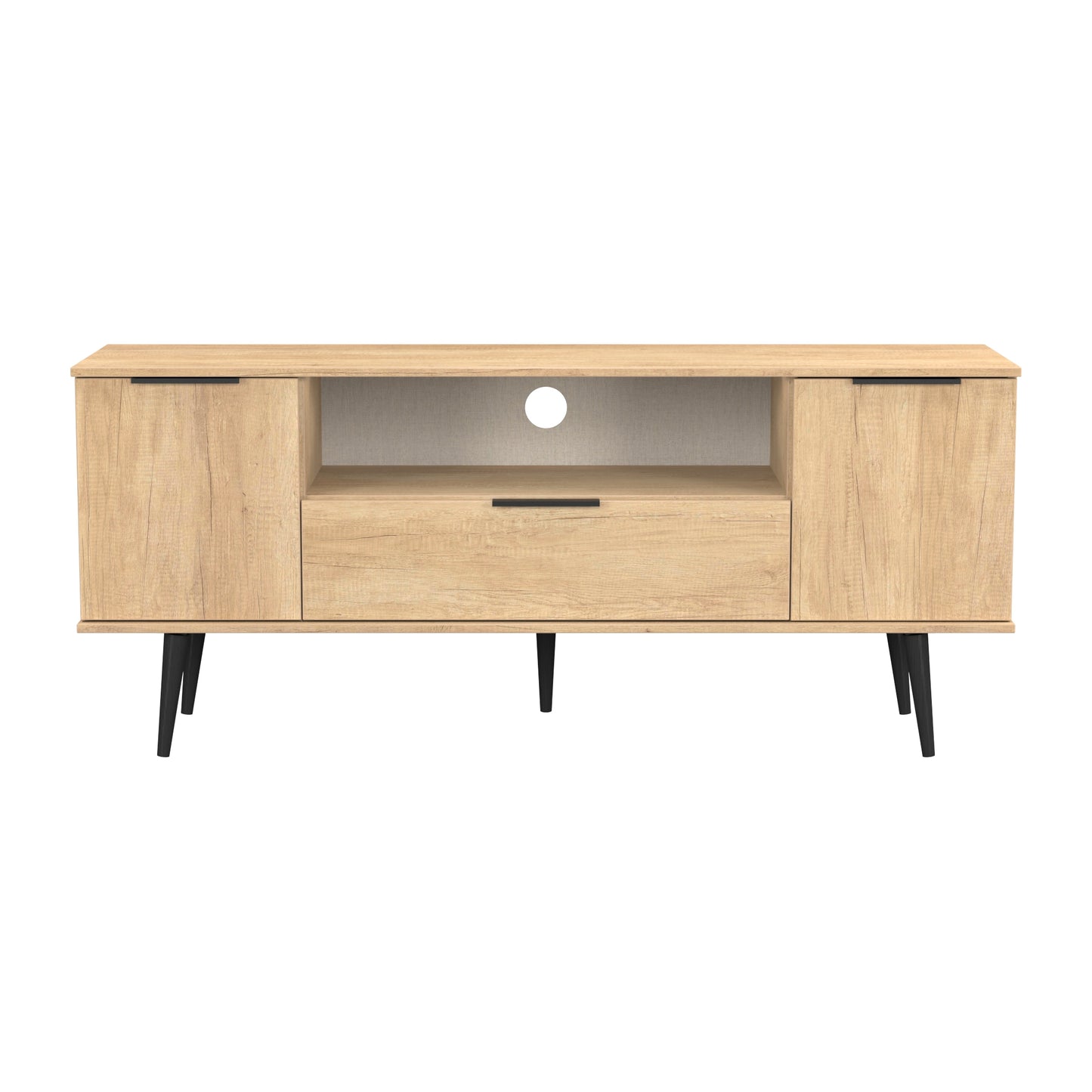 Hong Kong B TV Unit Oak 1 Shelf 1 Drawer 2 Doors 144cm