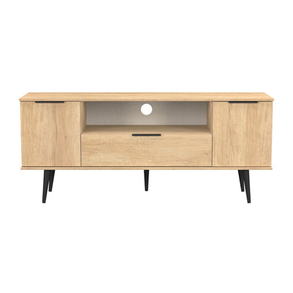 Hong Kong B TV Unit Oak 1 Shelf 1 Drawer 2 Doors 144cm
