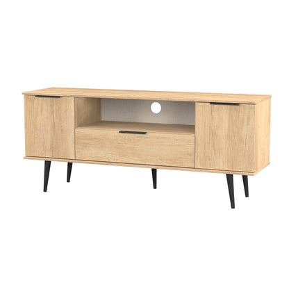 Hong Kong B TV Unit Oak 1 Shelf 1 Drawer 2 Doors 144cm