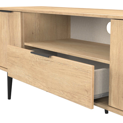 Hong Kong B TV Unit Oak 1 Shelf 1 Drawer 2 Doors 144cm