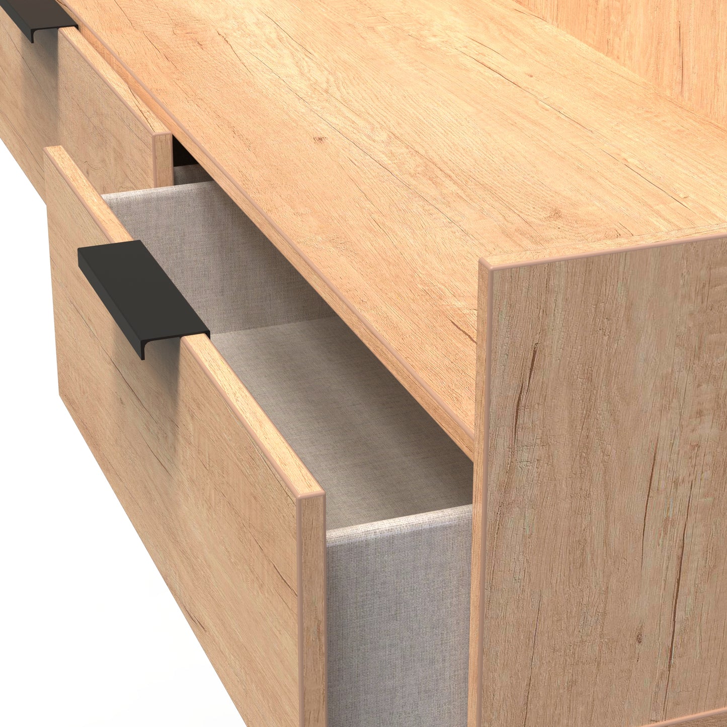 Hong Kong B TV Unit Oak 2 Drawers 128cm