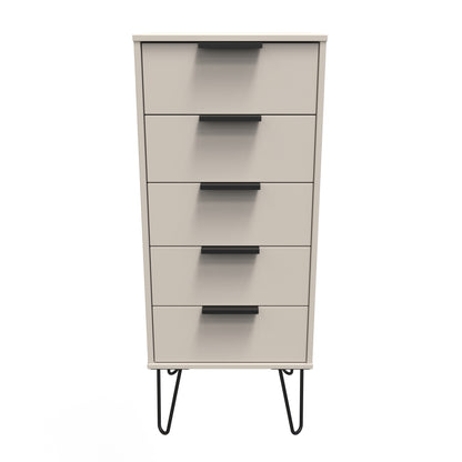 Hong Kong C Tall Tallboy Off-White 5 Drawers 109cm