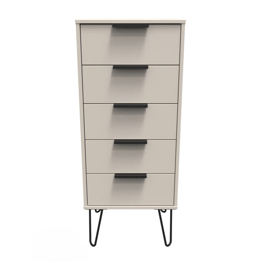 Hong Kong C Tall Tallboy Off-White 5 Drawers 109cm