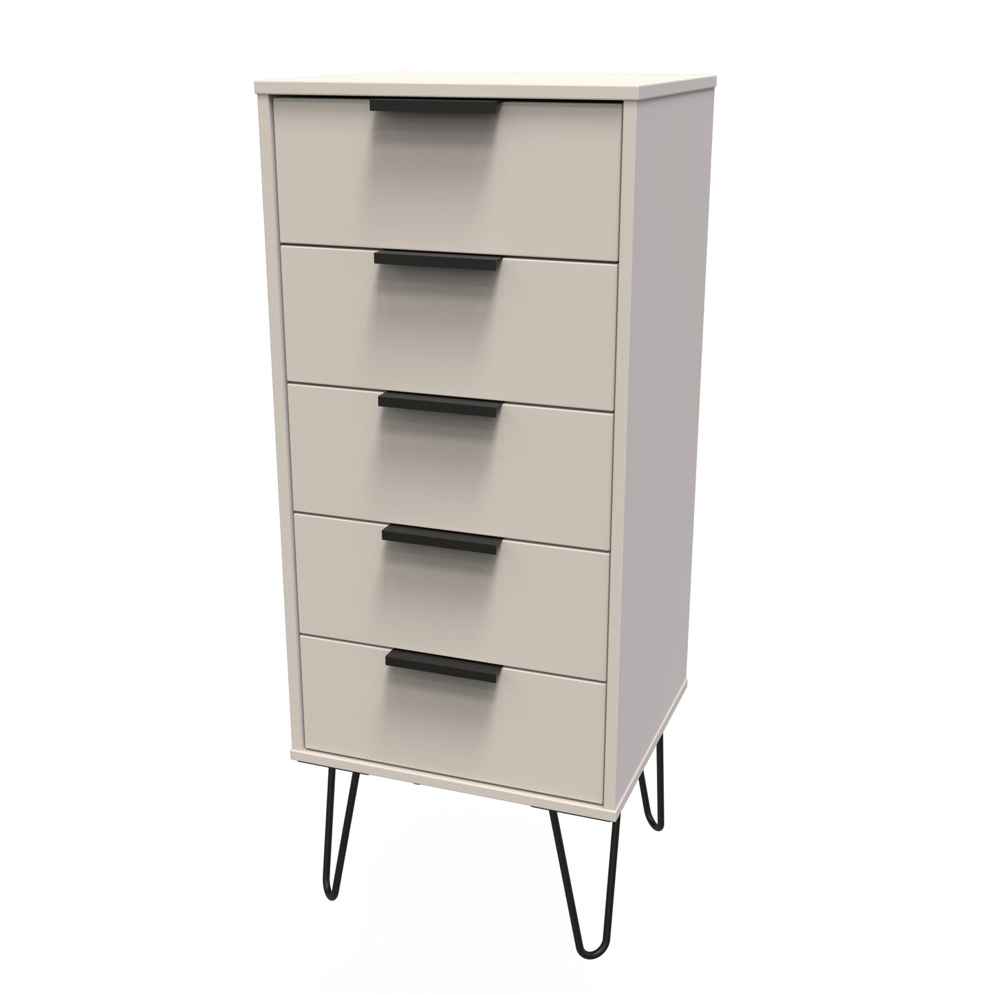 Hong Kong C Tall Tallboy Off-White 5 Drawers 109cm