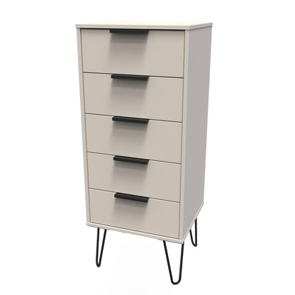 Hong Kong C Tall Tallboy Off-White 5 Drawers 109cm