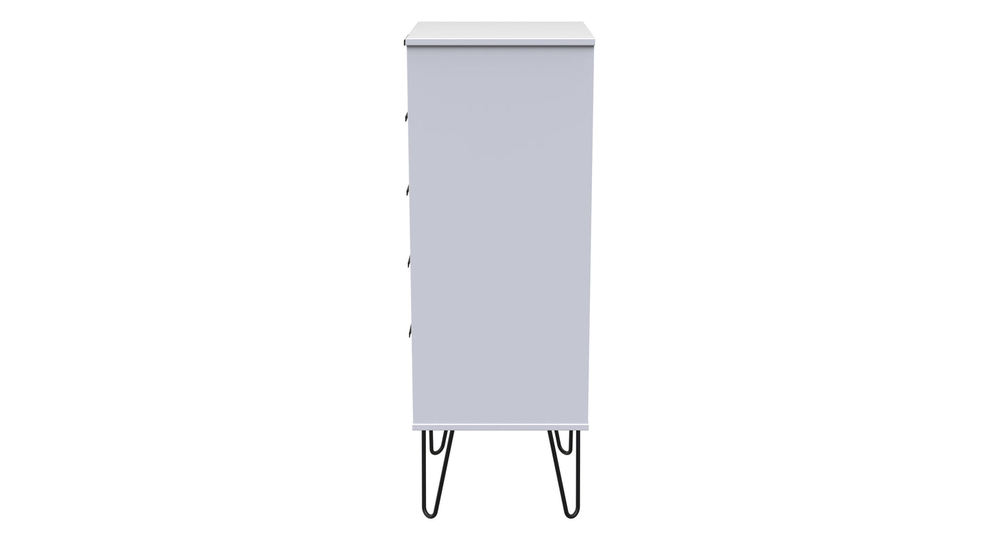 Hong Kong C Tall Tallboy White 5 Drawers 109cm