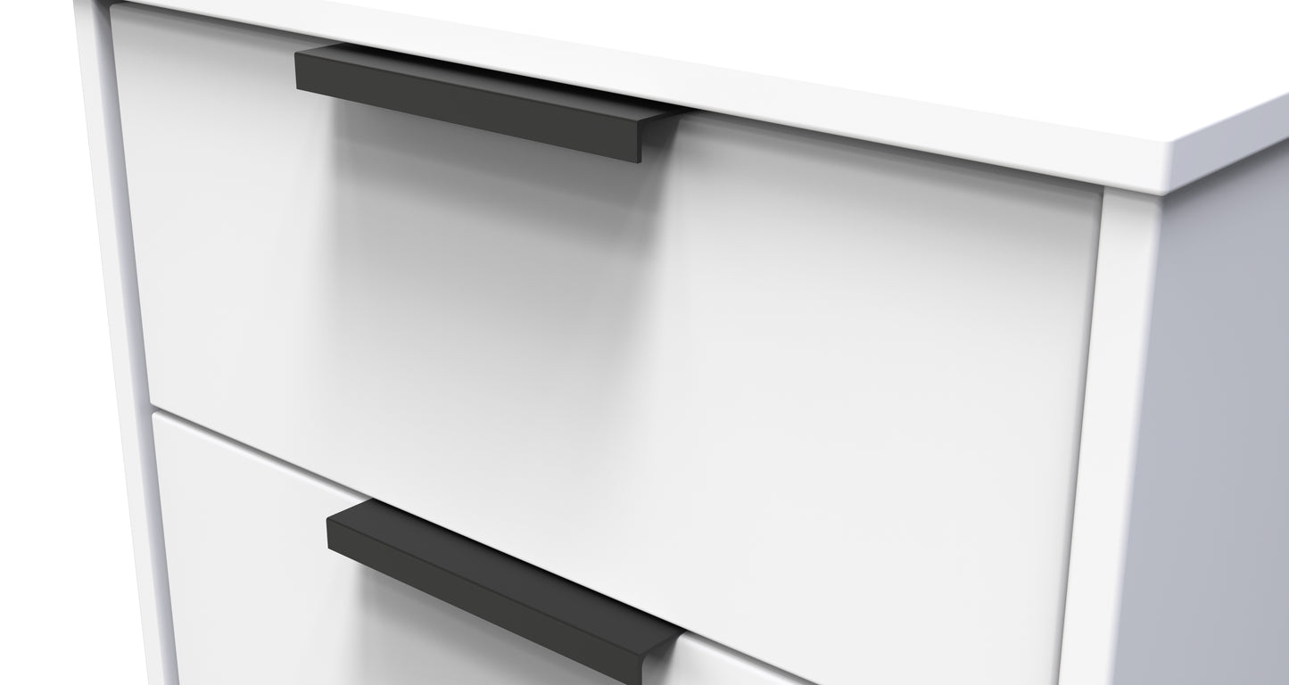 Hong Kong C Tall Tallboy White 5 Drawers 109cm