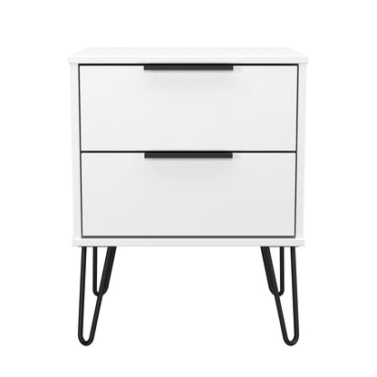Hong Kong C Bedside Table White 2 Drawers 60cm