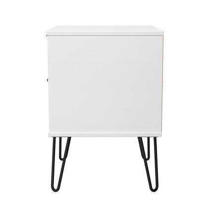 Hong Kong C Bedside Table White 2 Drawers 60cm