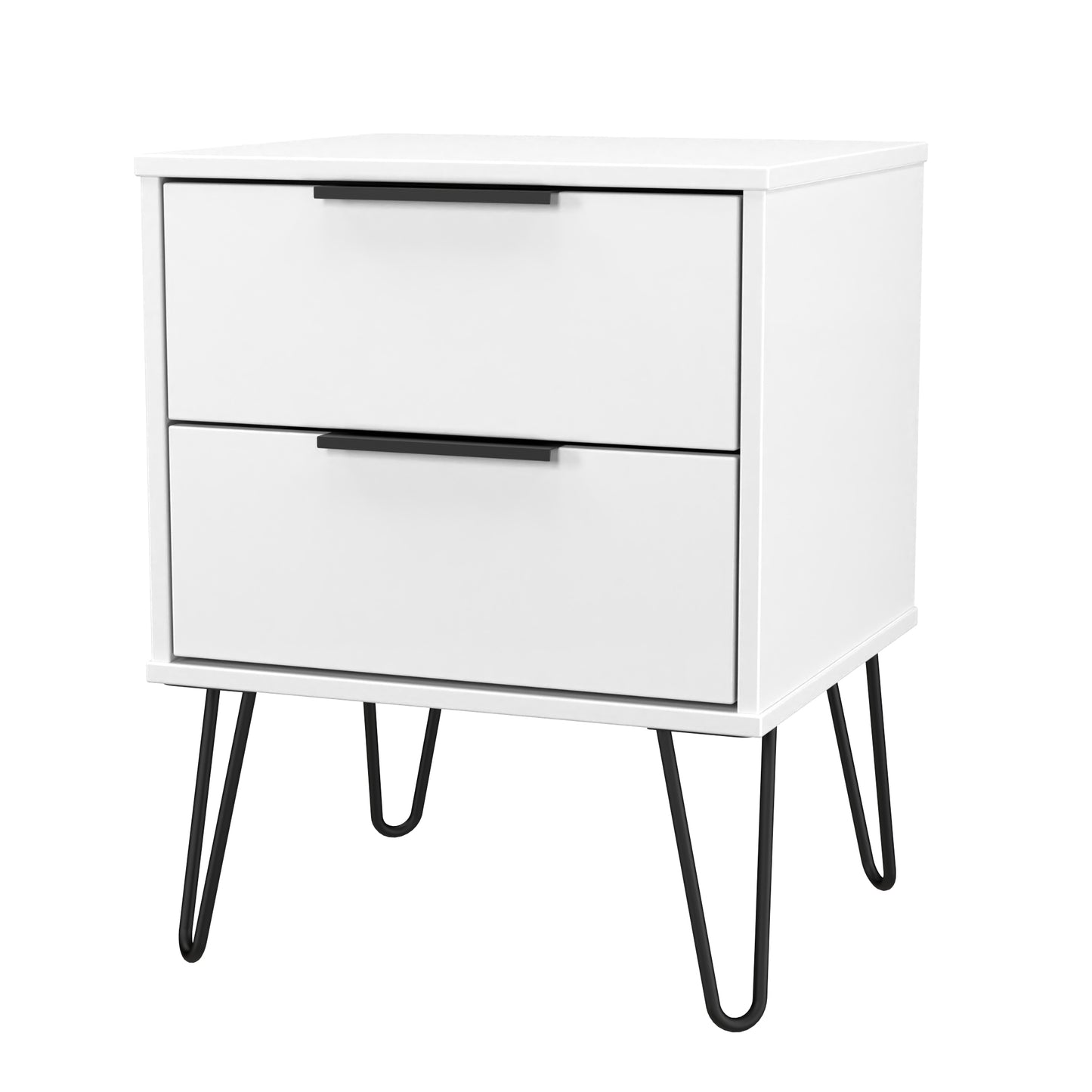 Hong Kong C Bedside Table White 2 Drawers 60cm