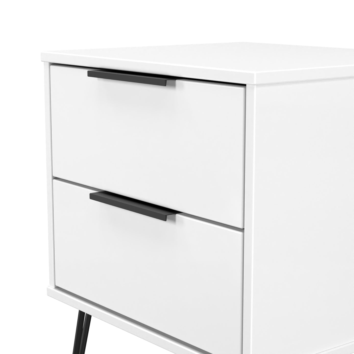 Hong Kong C Bedside Table White 2 Drawers 60cm