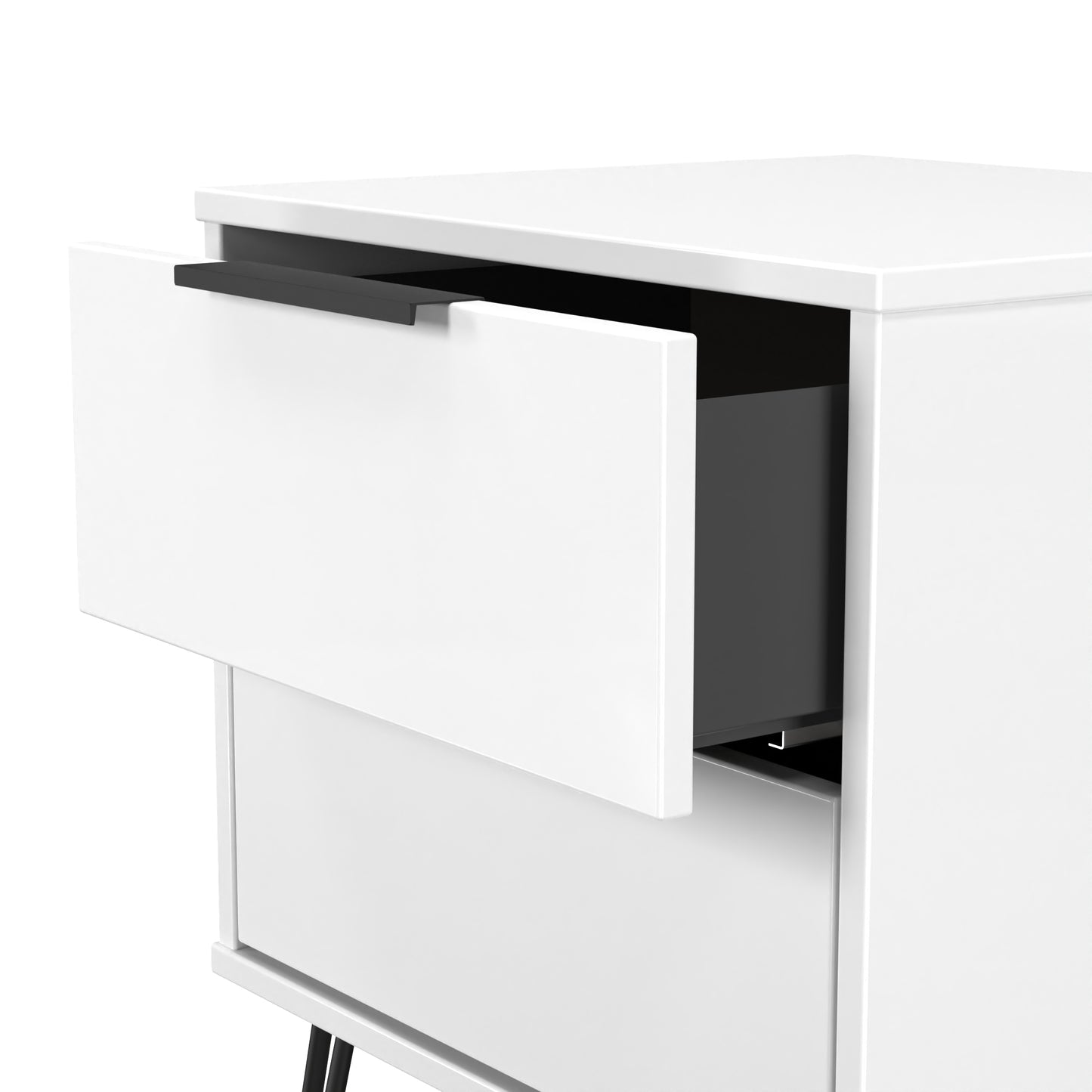 Hong Kong C Bedside Table White 2 Drawers 60cm
