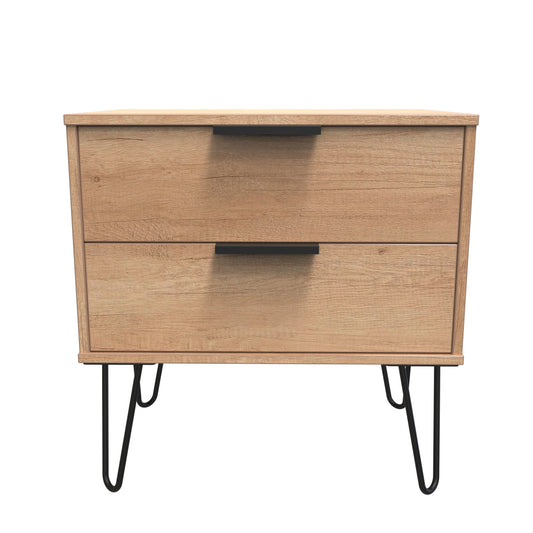 Hong Kong C Side Table Dark Oak 2 Drawers 40cm