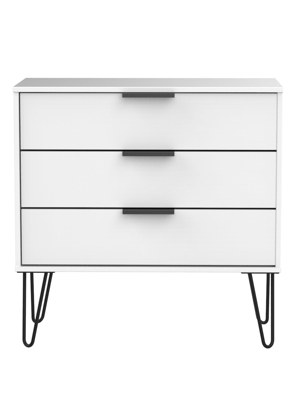 Hong Kong C Chest of Drawers White 3 Drawers 77cm