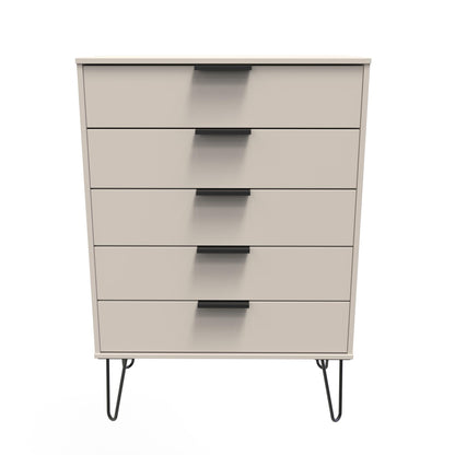 Hong Kong C Tall Chest of Drawers Off-White 5 Drawers 109cm