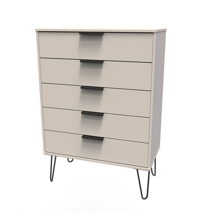 Hong Kong C Tall Chest of Drawers Off-White 5 Drawers 109cm