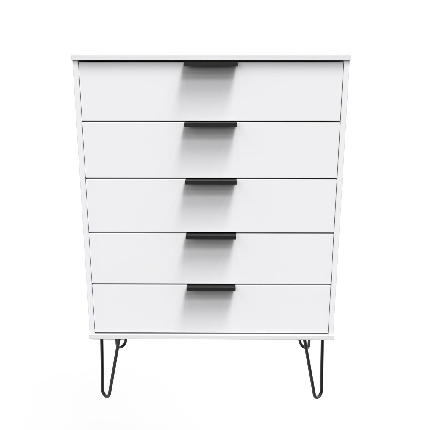 Hong Kong C Tall Chest of Drawers White 5 Drawers 109cm