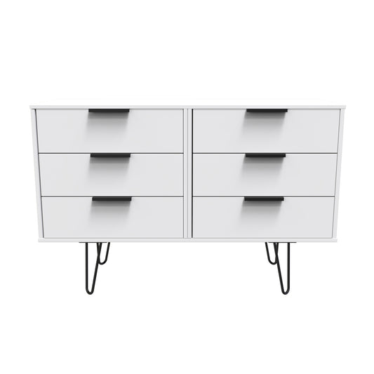 Hong Kong C Large Chest of Drawers White 6 Drawers 115cm