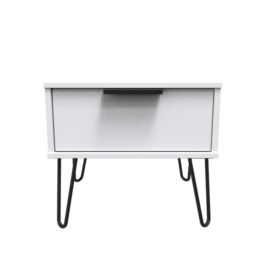 Hong Kong C Side Table White 1 Drawer 58cm