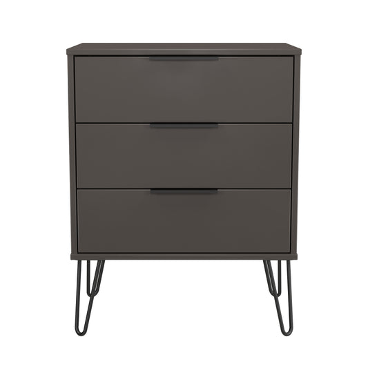 Hong Kong C Chest of Drawers Black 3 Drawers 76cm