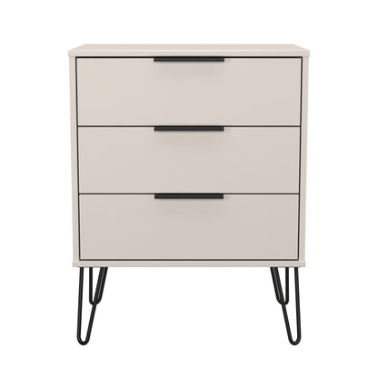 Hong Kong C Chest of Drawers Off-White 3 Drawers 76cm