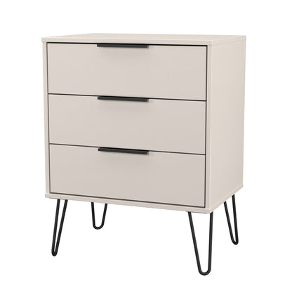 Hong Kong C Chest of Drawers Off-White 3 Drawers 76cm