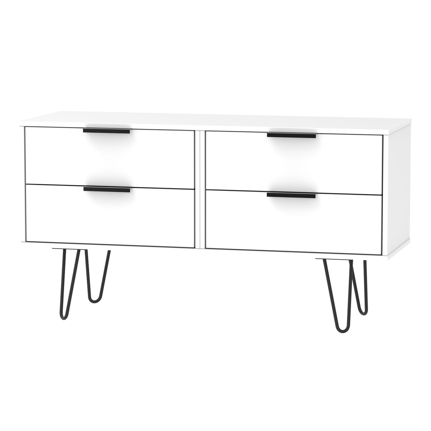 Hong Kong C Large Chest of Drawers White 4 Drawers 115cm