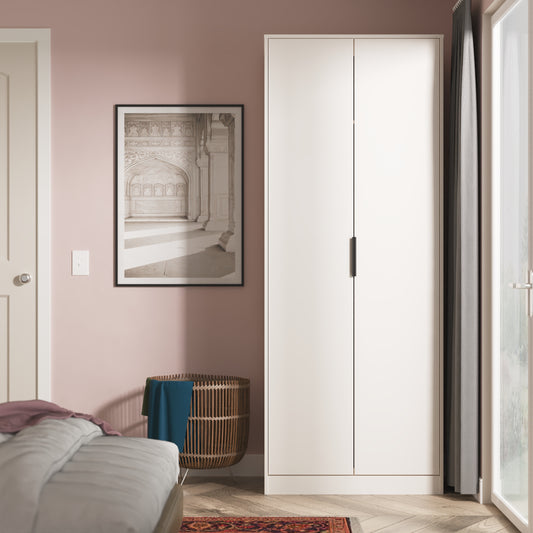 Hong Kong C Tall Wardrobe Off-White 2 Doors 1 Shelf 197cm