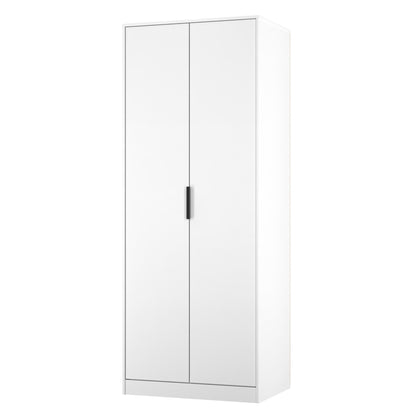 Hong Kong C Tall Wardrobe White 2 Doors 1 Shelf 197cm