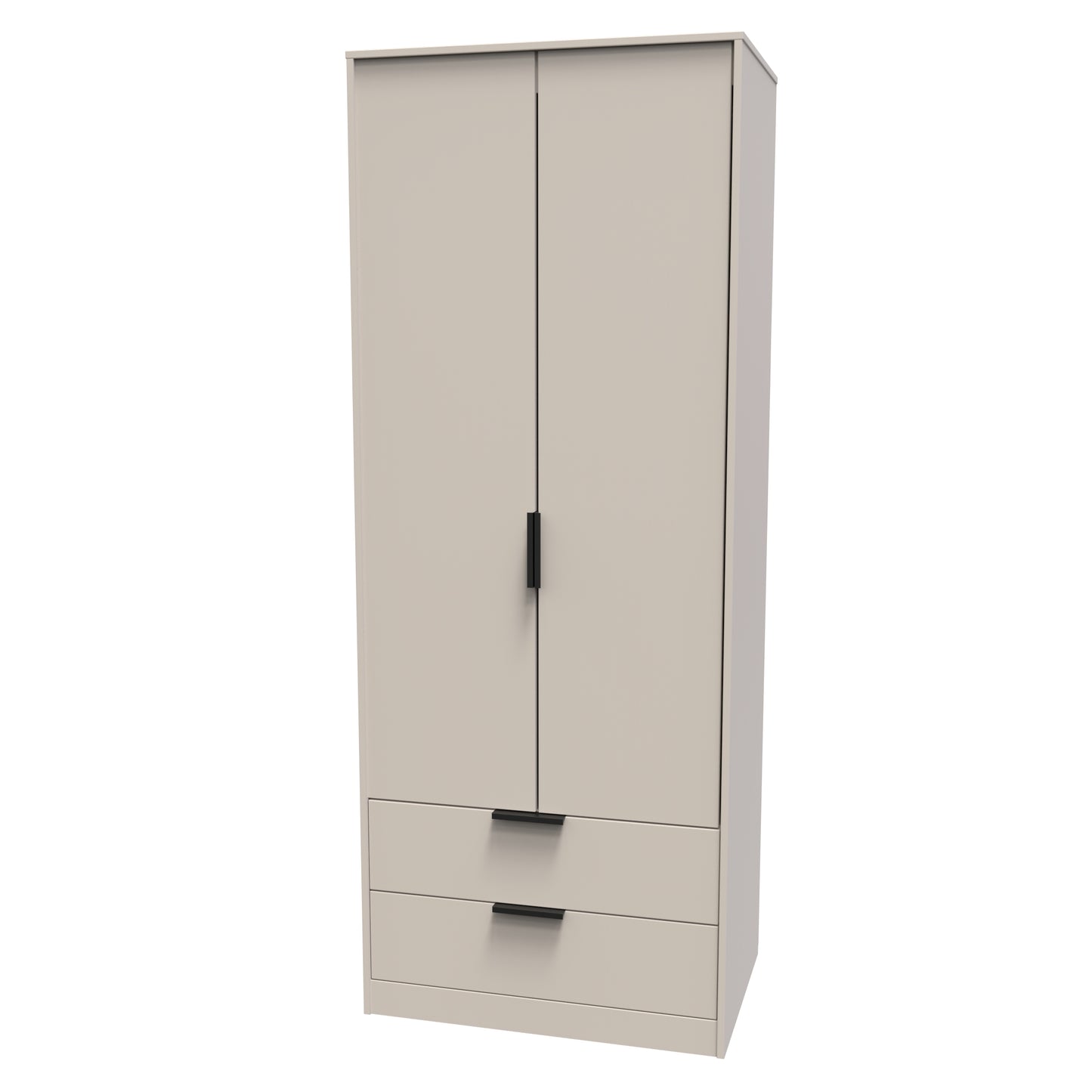 Hong Kong C Tall Wardrobe Off-White 2 Doors 2 Drawers 197cm