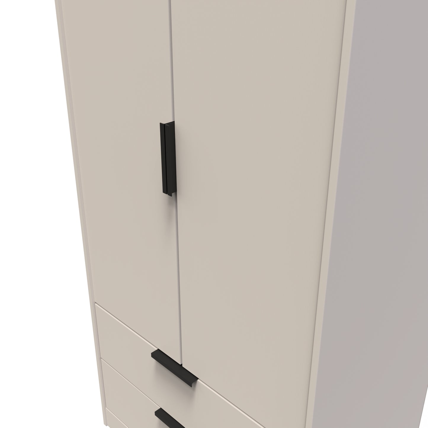 Hong Kong C Tall Wardrobe Off-White 2 Doors 2 Drawers 197cm