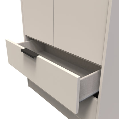 Hong Kong C Tall Wardrobe Off-White 2 Doors 2 Drawers 197cm