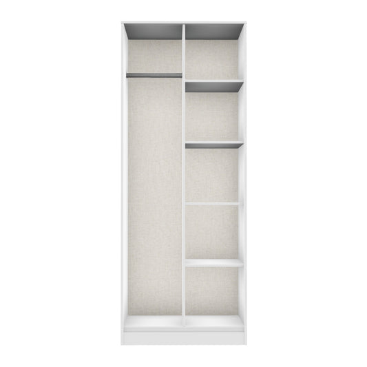 Hong Kong C Tall Wardrobe White 5 Shelves 197cm