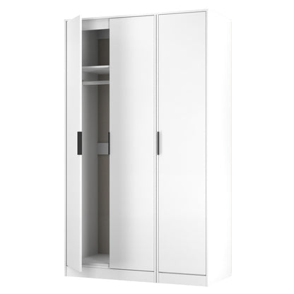 Hong Kong C Tall Wardrobe White 3 Doors 1 Shelf 198cm