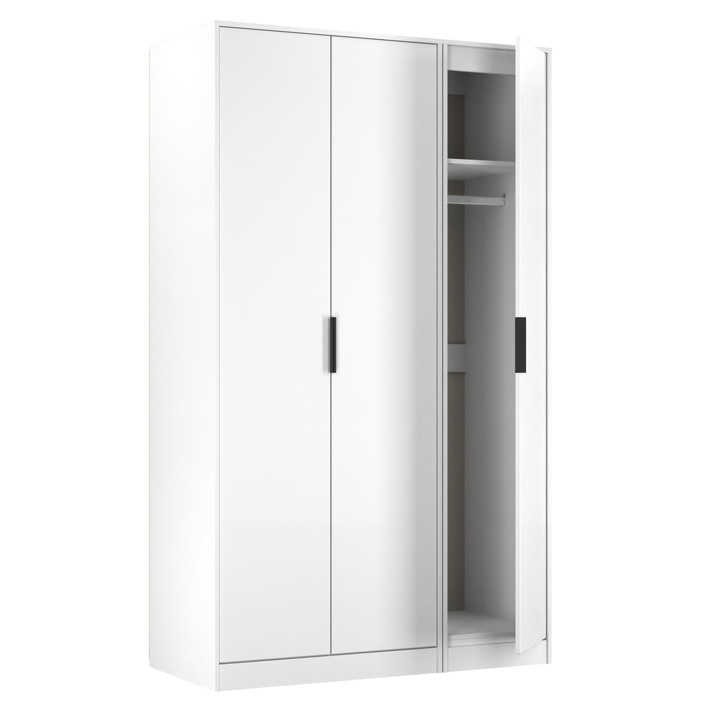Hong Kong C Tall Wardrobe White 3 Doors 1 Shelf 198cm