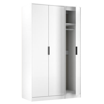 Hong Kong C Tall Wardrobe White 3 Doors 1 Shelf 198cm