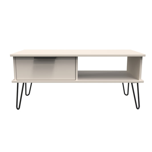 Hong Kong C Coffee Table Off-White 1 Shelf 1 Drawer 92cm