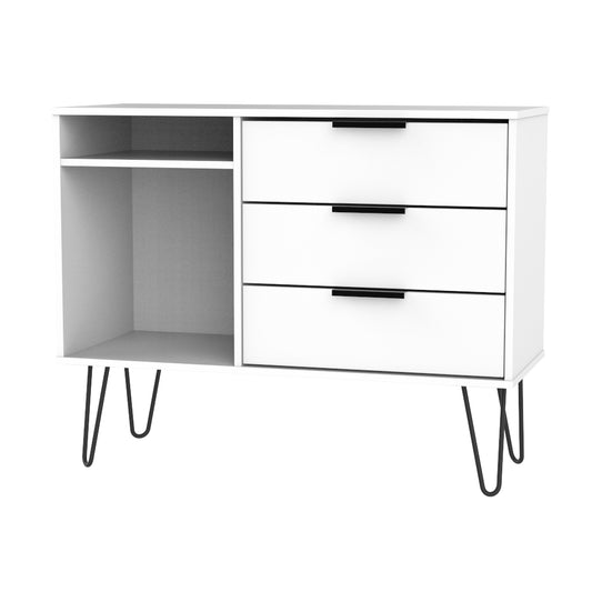 Hong Kong C TV Unit White 2 Shelves 3 Drawers 97cm