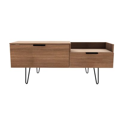 Hong Kong C TV Unit Oak 1 Shelf 2 Drawers 39cm