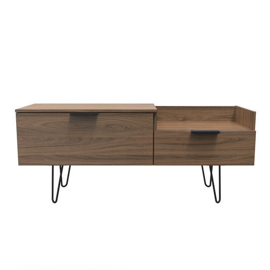 Hong Kong C TV Unit Oak 1 Shelf 2 Drawers 39cm