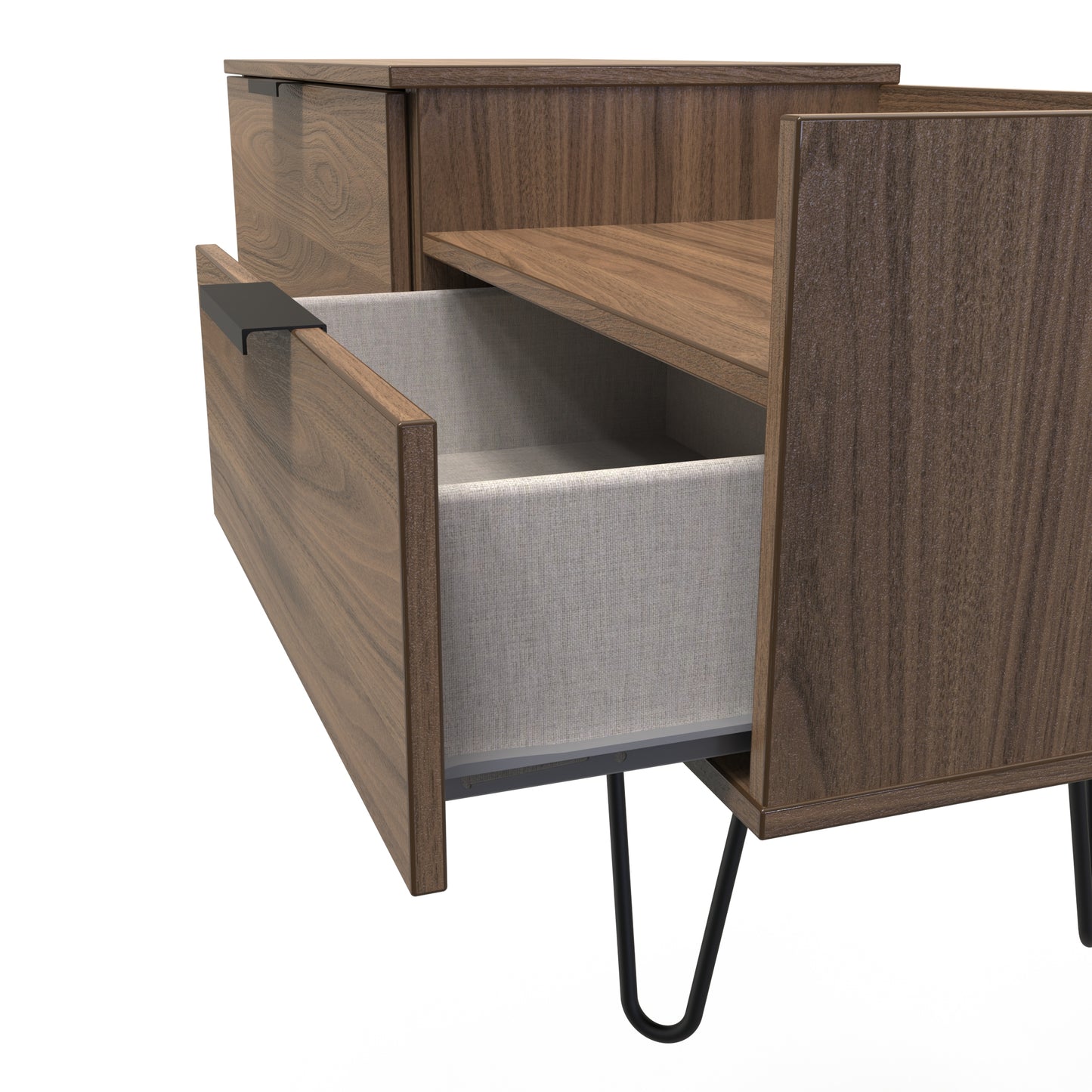 Hong Kong C TV Unit Oak 1 Shelf 2 Drawers 39cm