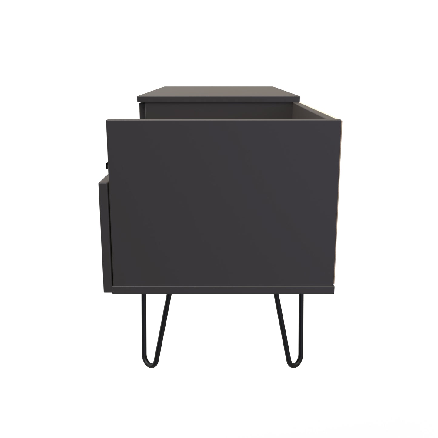 Hong Kong C TV Unit Black 1 Shelf 2 Drawers 128cm