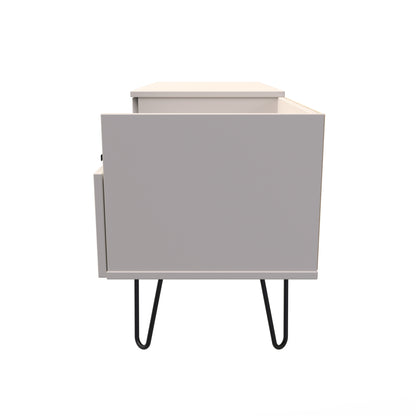Hong Kong C TV Unit Off-White 1 Shelf 2 Drawers 128cm