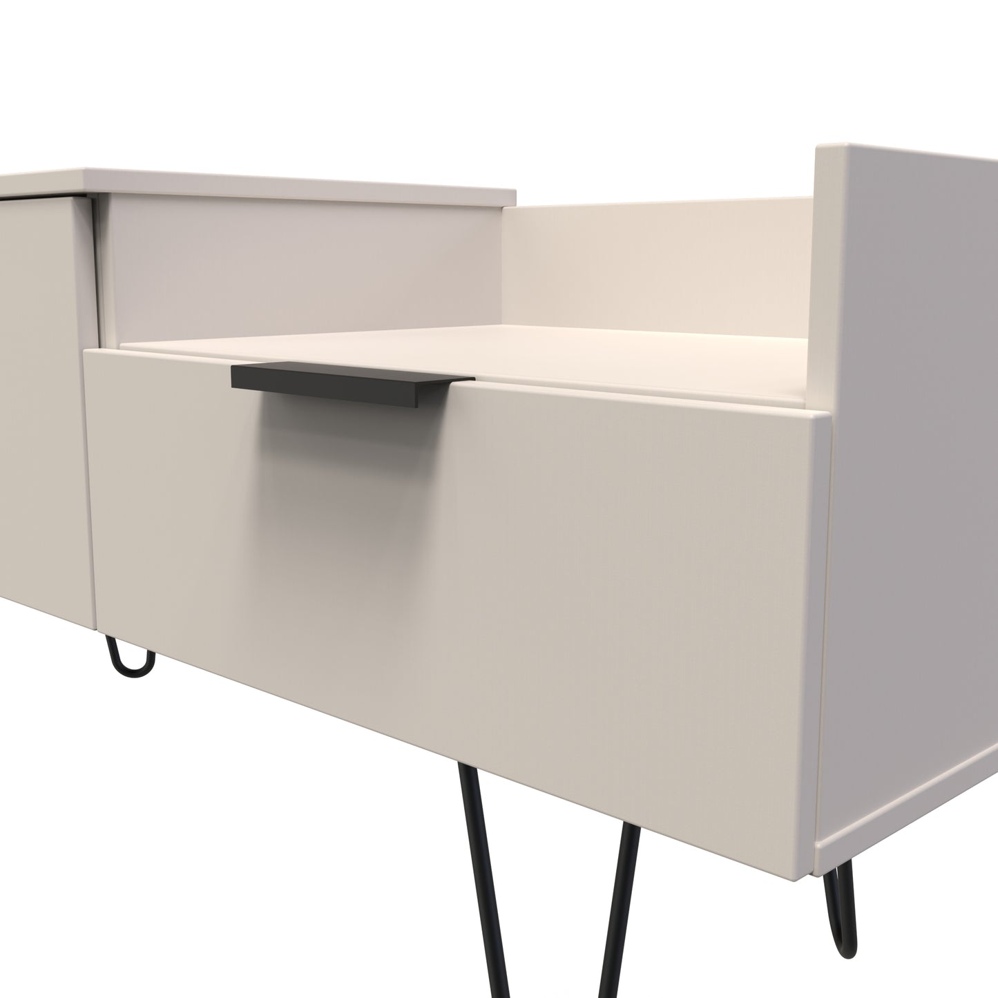 Hong Kong C TV Unit Off-White 1 Shelf 2 Drawers 128cm