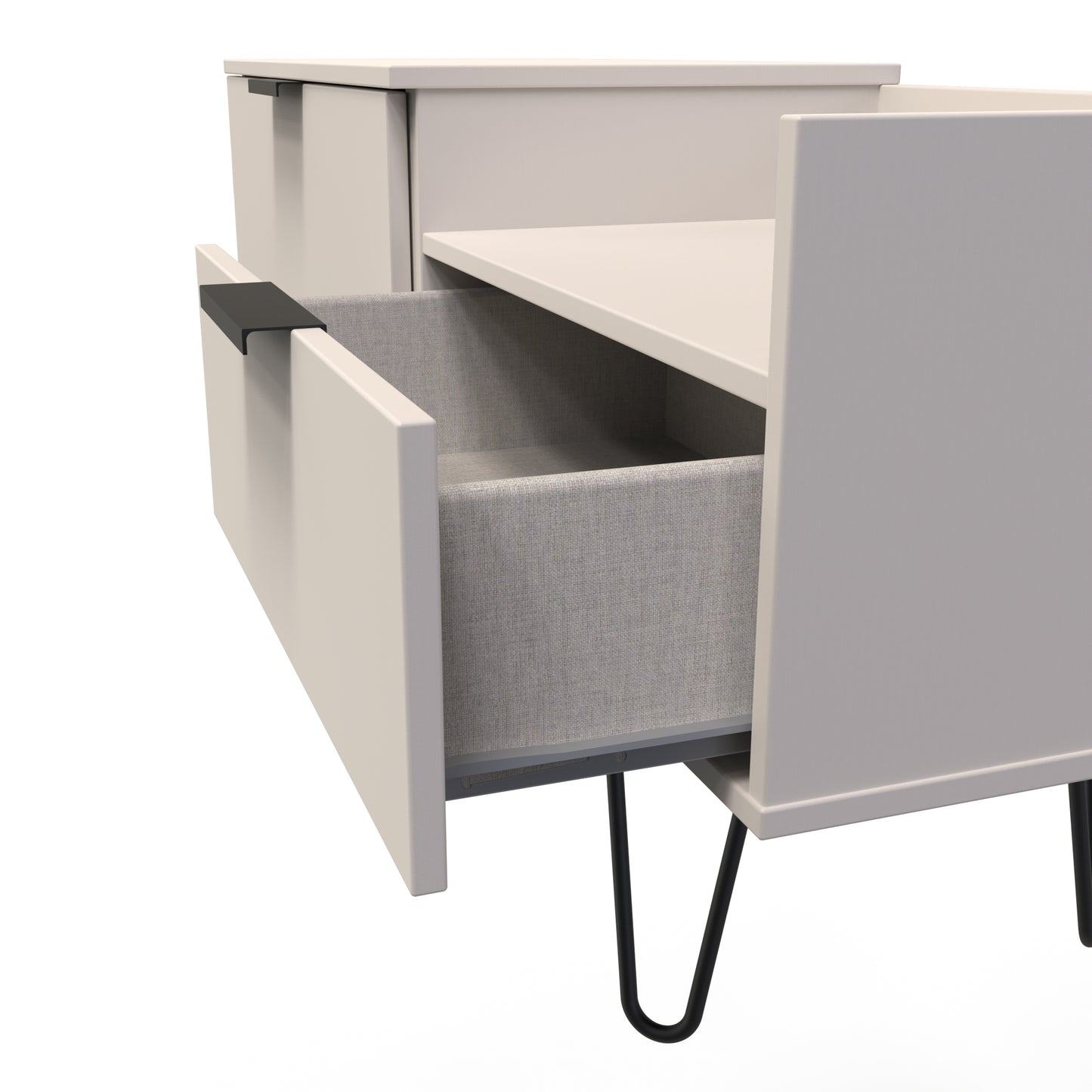 Hong Kong C TV Unit Off-White 1 Shelf 2 Drawers 128cm